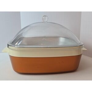 Vtg West Bend Thermo-Serv 2 QT Insulated Casserole Dish Removable Liner Lid MCM